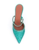 Gilda crystal-embellished glitter mules