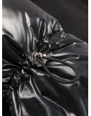 scarf wrapped padded coat
