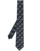 Horsebit-embroidered striped tie