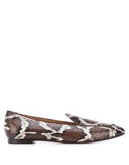 snakeskin-effect loafers