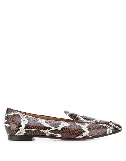 snakeskin-effect loafers