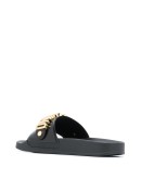 rhinestone-embellished logo slides