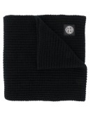logo patch wool scarf