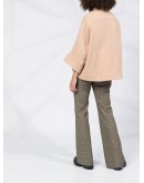 crop-sleeve panelled coat