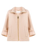crop-sleeve panelled coat