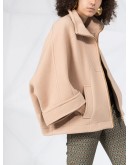 crop-sleeve panelled coat