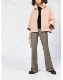 crop-sleeve panelled coat