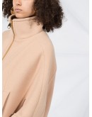 crop-sleeve panelled coat