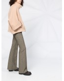 crop-sleeve panelled coat
