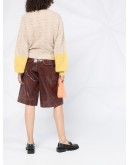 colour-block balloon knit jumper