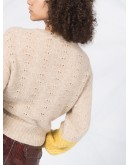 colour-block balloon knit jumper