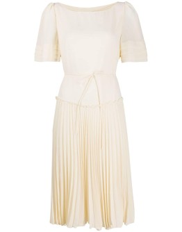 pleated jersey dress