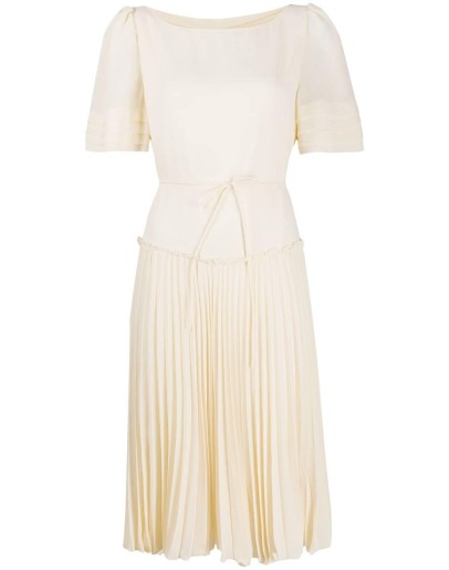 pleated jersey dress