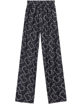 Monogram-print wide-leg trousers