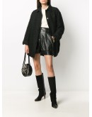 woven textured short coat