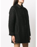 woven textured short coat