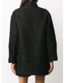 woven textured short coat