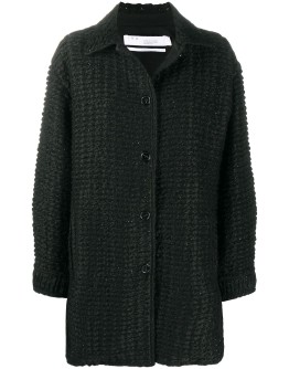 woven textured short coat