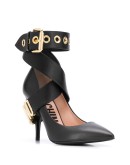buckled ankle strap pumps