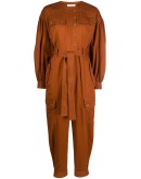 belted cotton jumpsuit