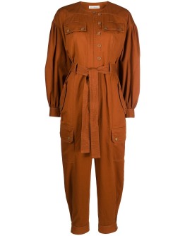 belted cotton jumpsuit
