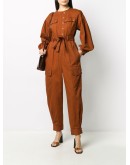 belted cotton jumpsuit