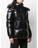 padded logo-detail coat