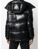 padded logo-detail coat