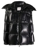 padded logo-detail coat