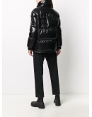 padded logo-detail coat