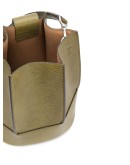 textured leather bucket bag