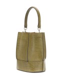 textured leather bucket bag