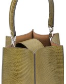 textured leather bucket bag