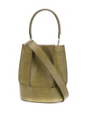 textured leather bucket bag
