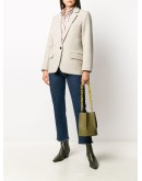 textured leather bucket bag