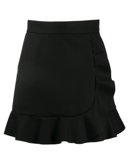 frilled hem high-waisted skirt