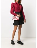 frilled hem high-waisted skirt