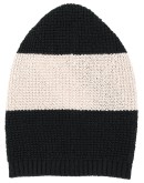 knitted contrast-panel beanie hat