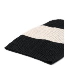 knitted contrast-panel beanie hat