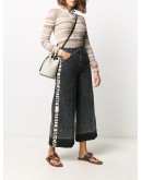 logo-stripe wide-leg jeans