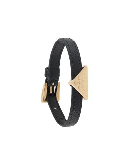 triangle-motif leather wrist strap