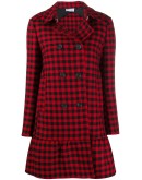check-print double-breasted coat