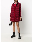 check-print double-breasted coat