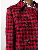 check-print double-breasted coat