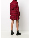 check-print double-breasted coat