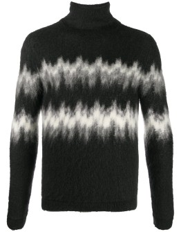 abstract-stripe knitted jumper