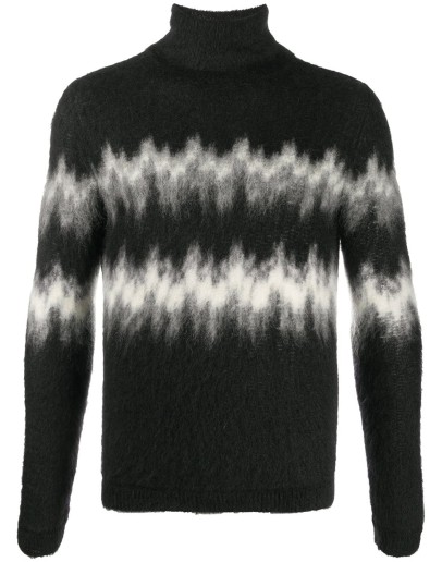 abstract-stripe knitted jumper