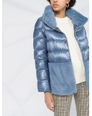 faux fur panel padded coat