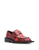 embossed snakeskin effect loafers