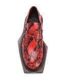embossed snakeskin effect loafers
